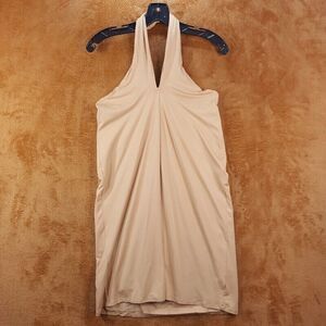 HOUSE OF HARLOW Womens Dress Small Tan Pullover Halter Mini Stretch Sundress